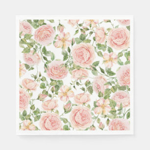 Serviette En Papier Elégant Rose Garden
