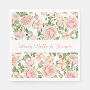Serviette En Papier Elégant Rose Garden