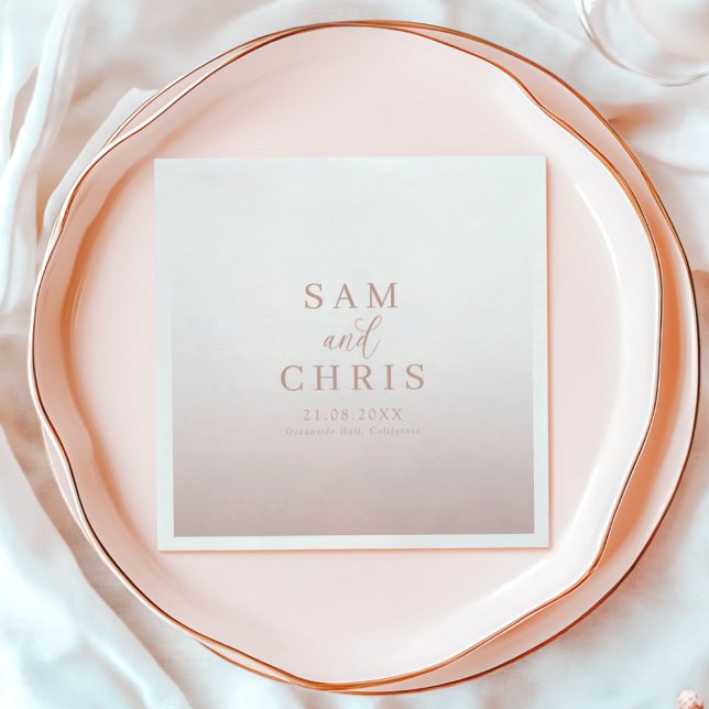 Serviette En Papier Elegant Rose Gold monogram Wedding (Créateur téléchargé)