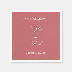 Serviette En Papier Élégant Rose rose Mariage Dusty