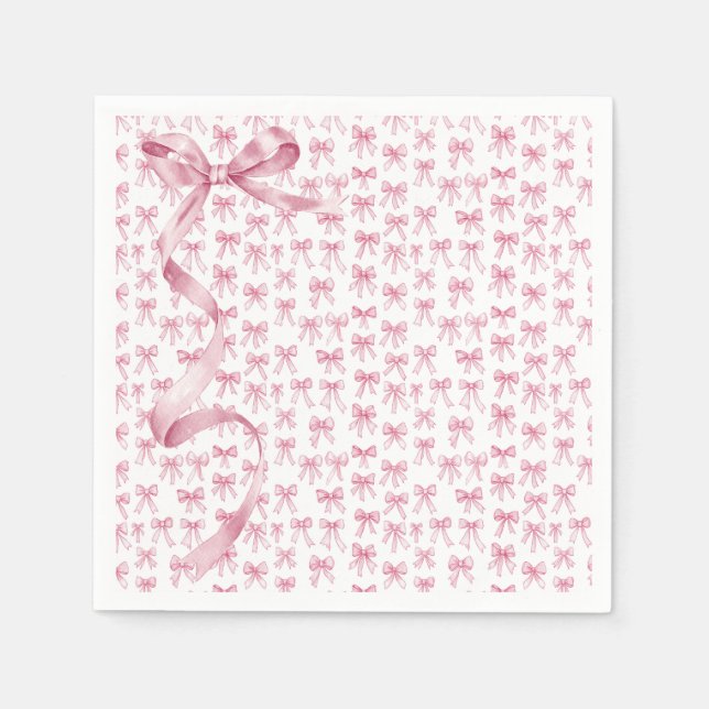 Serviette En Papier Élégant ruban en satin rose (Devant)