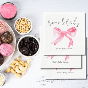 Serviette En Papier Élégant Ruban rose vaches et Baby shower bébé fill