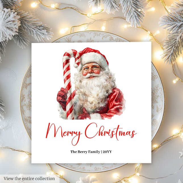 Serviette En Papier Elegant Santa Claus Minimalist Cozy Christmas Chic (Elegant Santa Claus Minimalist Cozy Christmas Napkin)