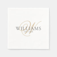 Élégant Script blanc gris or Monogramme