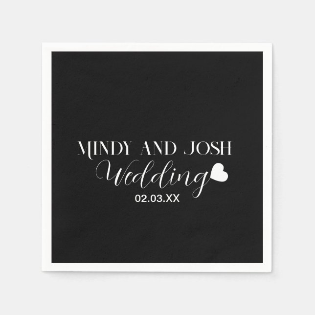 Serviette En Papier Elegant Script floating heart (Devant)