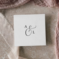 Élégant Script Monogram Mariage serviettes
