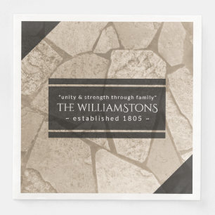 Serviette En Papier Elégant Sepia Toned Cracked Stones