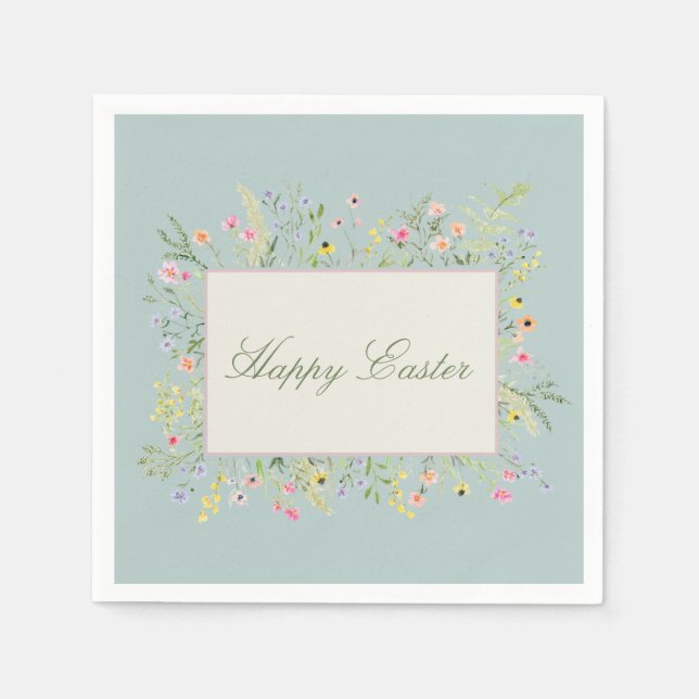 Serviette En Papier Elegant Spring Wildflower Easter (Devant)