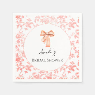 Serviette En Papier Elégant Toile rose Fête des mariées florale Brunch