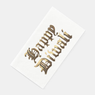 Serviette En Papier Élégant vieux anglais Letting Happy Diwali