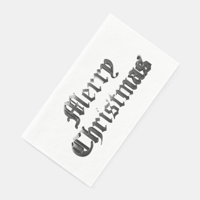 Serviette En Papier Élégant vieux anglais Lettres Joyeux Noël (Coin)