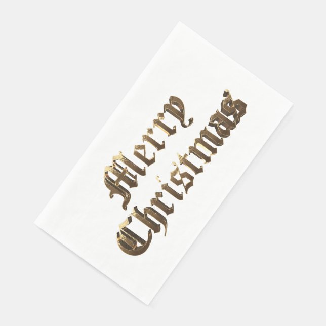 Serviette En Papier Élégant vieux anglais Lettres Joyeux Noël (Coin)