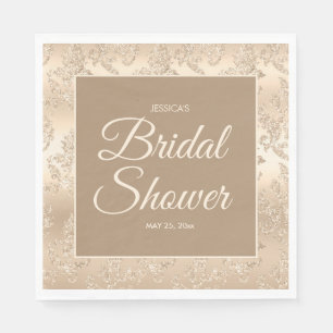 Serviette En Papier Élégant Vintage Or Fête de Mariage Champagne