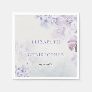 Serviette En Papier Élégant vintage ressort fleurs pourpres mariage