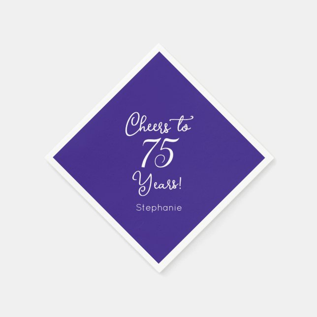 Serviette En Papier Elégant violet encourage à 75 ans 75e anniversaire (Coin)