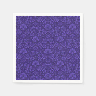 Serviette En Papier Elegant Violet Vintage Damask Pattern
