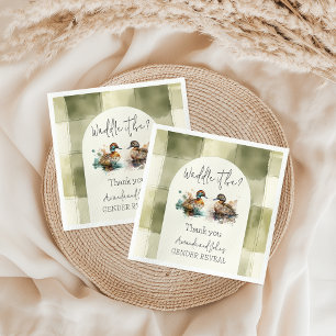 Serviette En Papier Elégant Waddle It Be Mallard Duck Gender Reveal