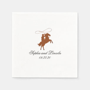 Serviette En Papier Élégant Western Dark Brown Mariage
