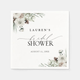 Serviette En Papier Elégante aquarelle Boho d'hiver Fête des mariées