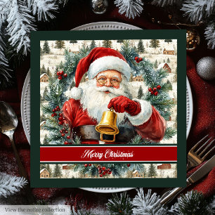 Serviette En Papier Elégante aquarelle classique Père Noël Party Napki