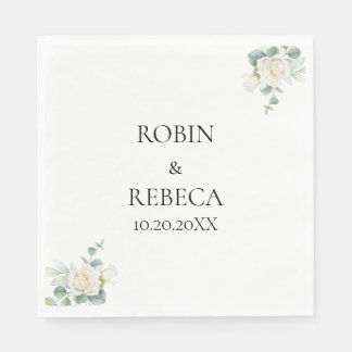 Serviette en papier élégante aquarelle eucalyptus 