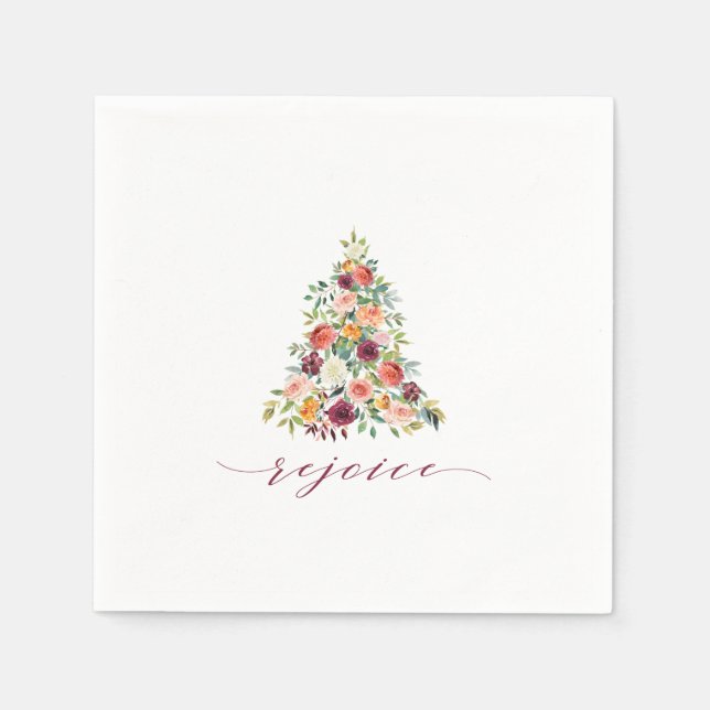 Serviette En Papier Elégante aquarelle Floral Tree Rejoice (Devant)
