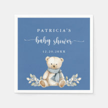 Elégante aquarelle Hiver Teddy Bear Baby shower