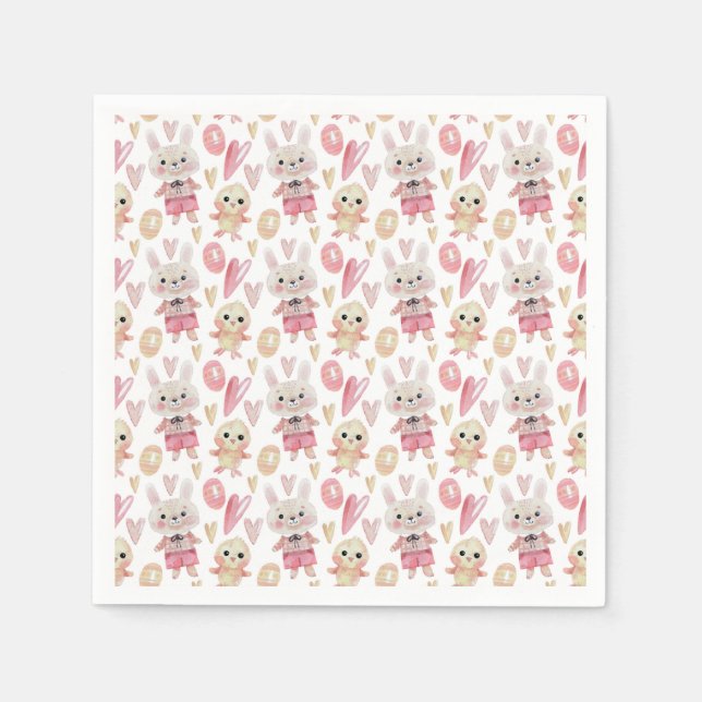 Serviette En Papier Elégante aquarelle Motif de Pâques | Serviette en  (Devant)