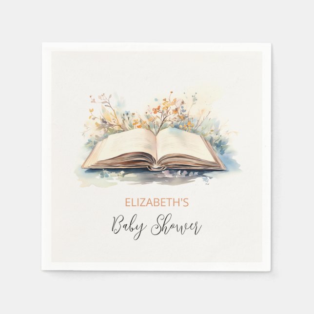 Serviette En Papier Elégante aquarelle Un nouveau Baby shower de chapi (Devant)