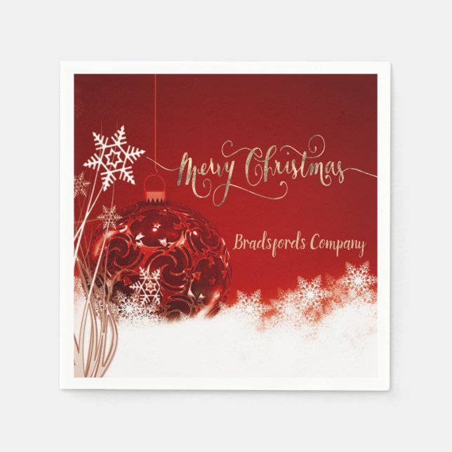 Serviette En Papier Élégante balle de Noël (Devant)