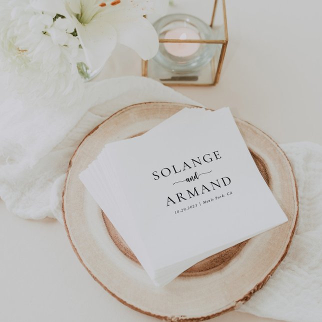 Serviette En Papier Élégante calligraphie Mariage classique serviettes (Créateur téléchargé)