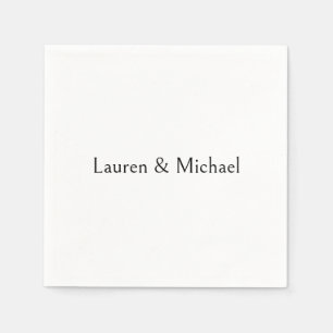Serviette En Papier Élégante calligraphie minimaliste mariage noir bla