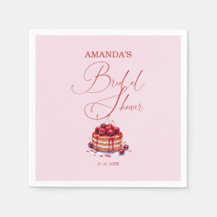 Serviette En Papier Elégante cerise rose sur la Fête des mariées supér