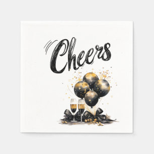 Serviette En Papier Élégante "Cheers" Célébration serviettes