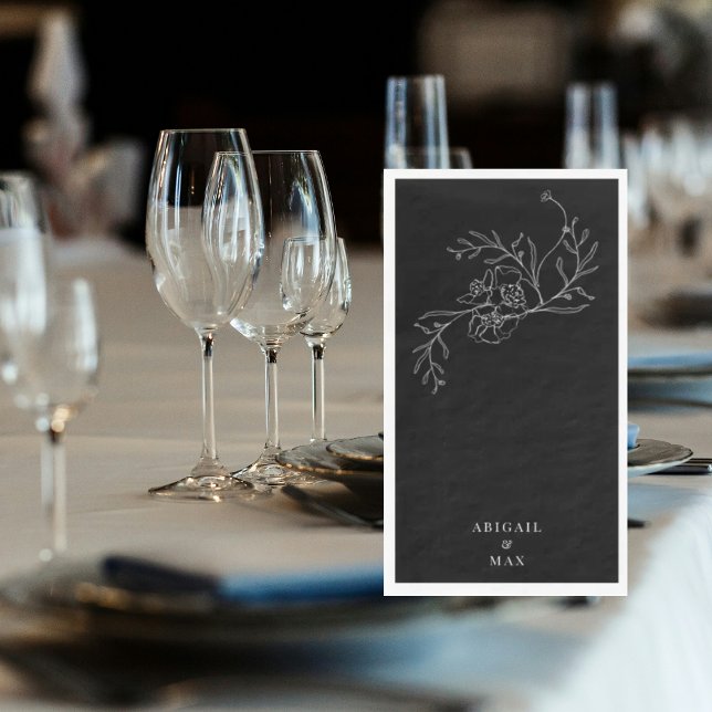 Serviette En Papier Élégante Chinoiserie noire Papier d'invité Napkin (Créateur téléchargé)