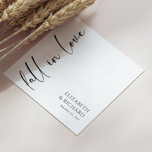 Serviette En Papier Élégante chute en amour Script Mariage serviettes