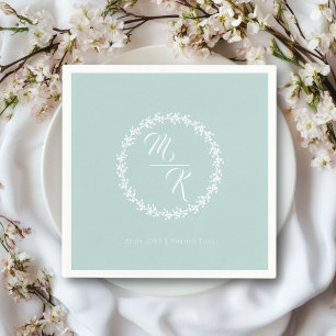 Serviette En Papier Élégante, classique couronne monogramme
