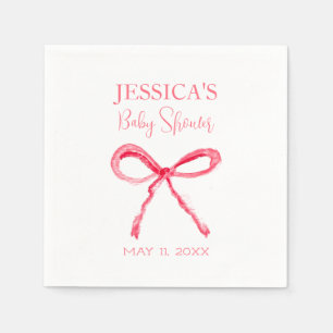 Serviette En Papier Élégante Coquette Baby shower de la cou rose fille
