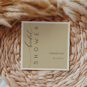 Serviette En Papier Élégante Douche de Mariée Beige Doré