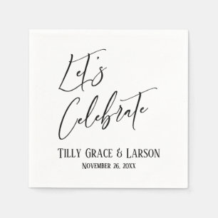 Serviette En Papier Élégante écriture manuscrite Simple Célébrons