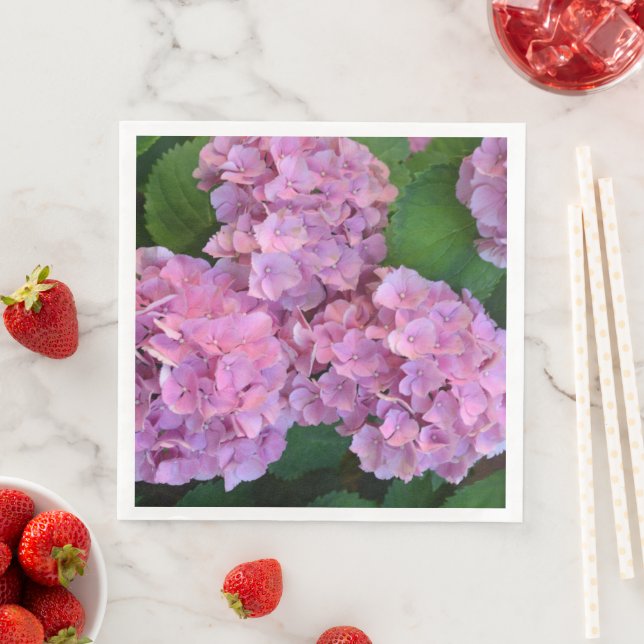 Serviette En Papier Élégante et rustique Hortensia Hydrangea macrophyl (En situation)