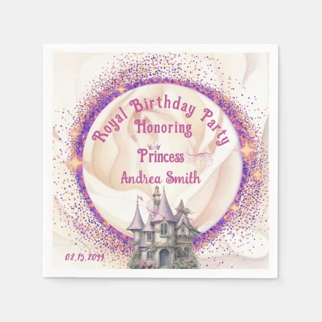 Serviette En Papier Elégante Fairy Tale Royal Princess Anniversaire (Devant)