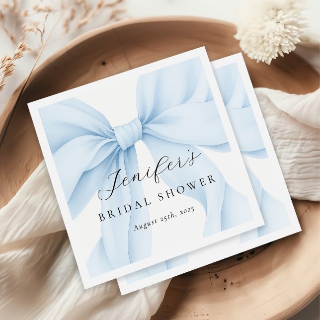 Serviette En Papier Elégante Fête des mariées Bleue Coquette Bow (Créateur téléchargé)