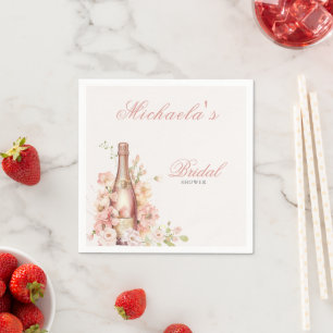 Serviette En Papier Elégante Fête des mariées de champagne de Blush