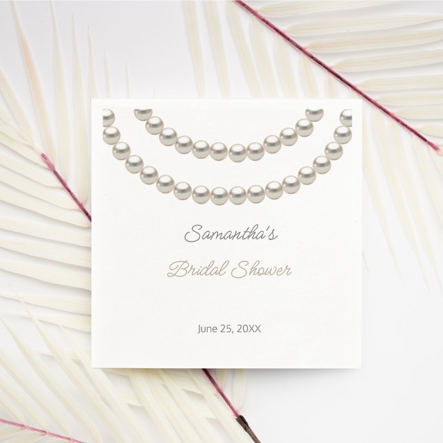 Serviette En Papier Elégante Fête des mariées de collier Pearl (Créateur téléchargé)