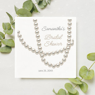 Serviette En Papier Elégante Fête des mariées de collier Pearl
