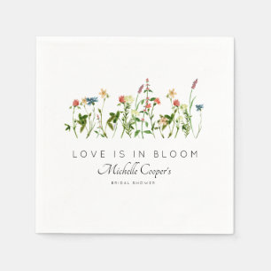 Serviette En Papier Élégante Fête des mariées Fleur sauvage