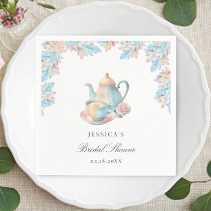 Serviette En Papier Élégante Fête des mariées romantique de Tea Party