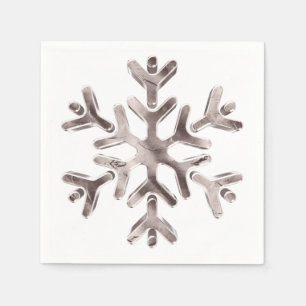 Serviette En Papier Élégante fête d'hiver Pinkish Grey Snowflake