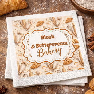 Serviette En Papier Élégante identité visuelle de boulangerie pastel